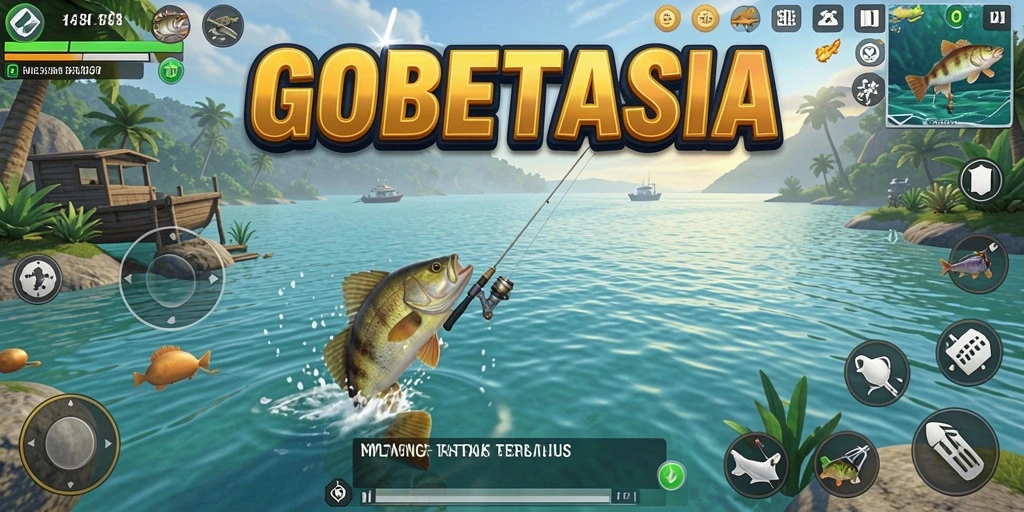 Screenshot GOBETASIA menampilkan gameplay menarik saat memancing.
