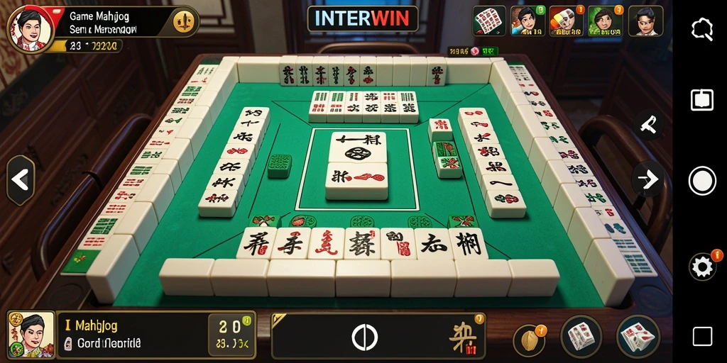 Screenshot INTERWIN menunjukkan gameplay Mahjong yang mendebarkan.