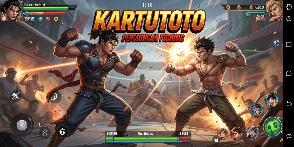 Gameplay KARTUTOTO yang penuh aksi dan pertarungan seru.