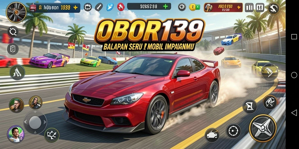 Screenshot gameplay OBOR138 menampilkan aksi balap yang seru dan mendebarkan.
