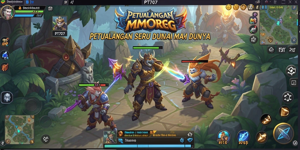 Tampilan gameplay <strong>PT707</strong> yang menampilkan aksi seru dalam MMORPG.